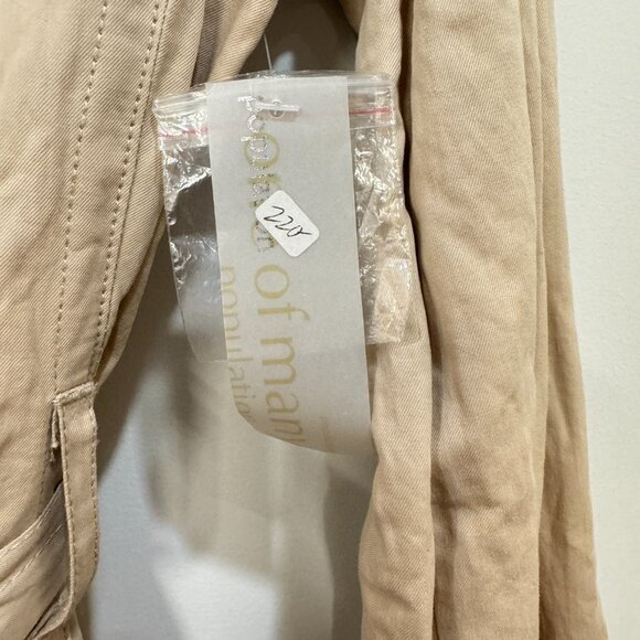 Population of Many Long Sleeve Button Front Collar Belt Coat Tan - Picture 6 of 11